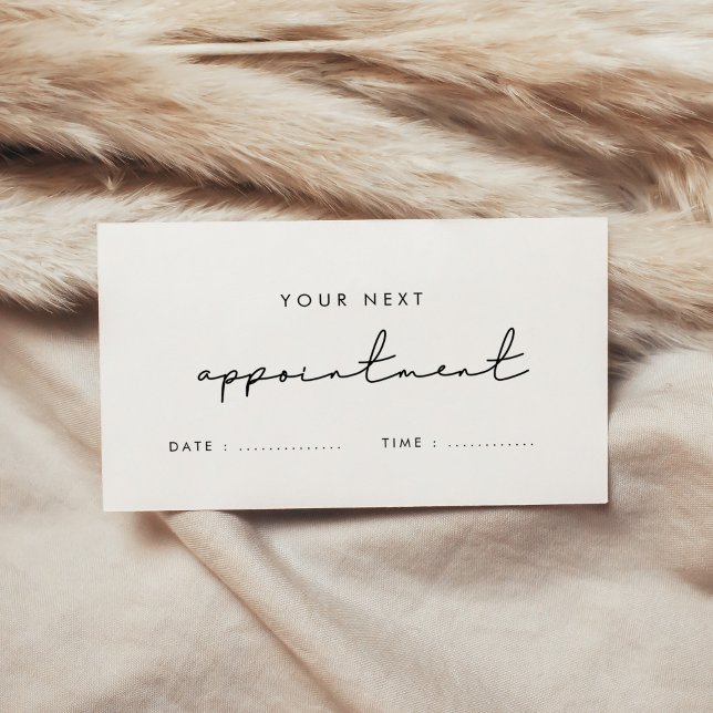 Modern minimalist handwritten business appointment card (Creator Uploaded)