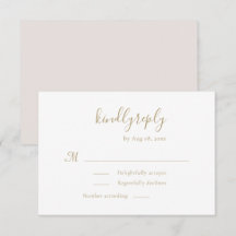 Modern Minimalist Handwritten Gold White Wedding
