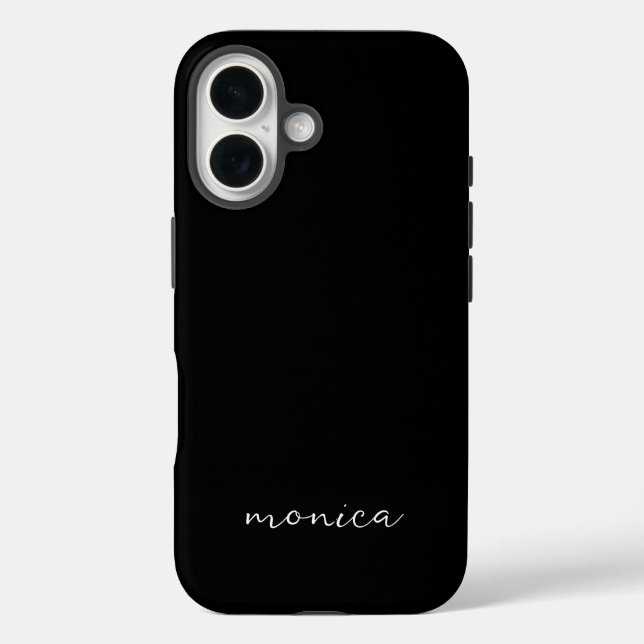 Modern Minimalist Handwritten Script Black Case-Mate iPhone Case (Back)