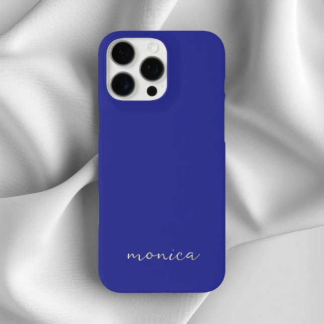Modern Minimalist Handwritten Script Deep Blue Case-Mate iPhone Case (Modern Minimalist Handwritten Script Deep Blue Case-Mate iPhone Case)