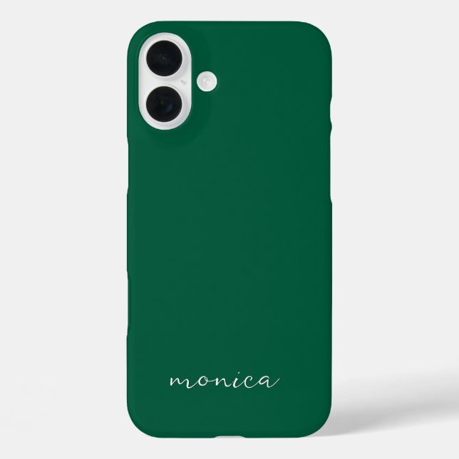 Modern Minimalist Handwritten Script Hunter Green Case-Mate iPhone Case (Back)