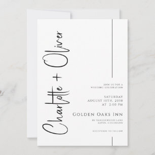 Modern Minimalist Handwritten Script Invitation