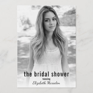 Modern Minimalist Happening Photo Bridal Shower Invitation