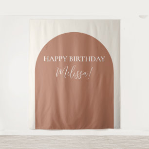 Modern Minimalist Happy Birthday Photo Backdrop Tapestry