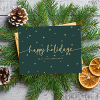 Modern Minimalist Happy Holidays Script Business