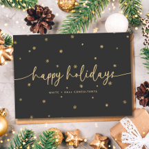 Modern Minimalist Happy Holidays Script Business