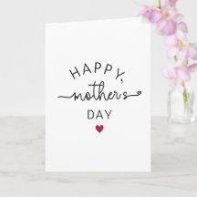Modern Minimalist Happy Mother's Day Script Heart