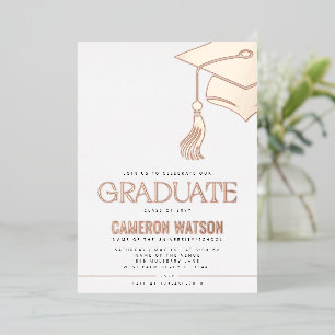 Modern Minimalist Hat and Tassel Graduation Party