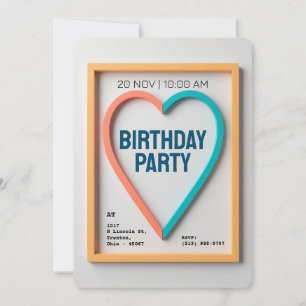 Modern Minimalist Heart Personalized Invitation