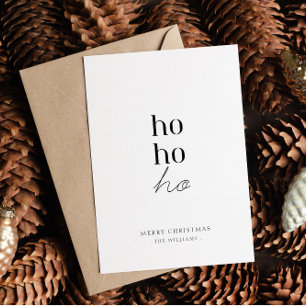 Modern Minimalist Ho ho ho Christmas Holiday Card