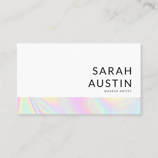 Modern Minimalist Holographic Business Card (Front)