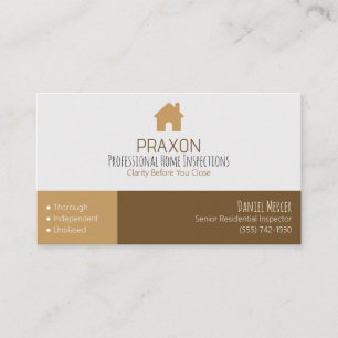 Modern Minimalist Home Inspector Business Card