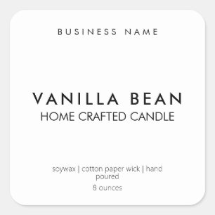 Modern Minimalist Homemade Candle Label Sticker