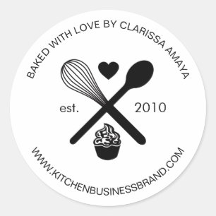 Modern Minimalist Homemade Sweets Cake Cupcake Classic Round Sticker
