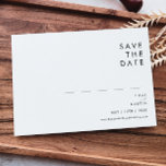 Modern Minimalist Horizontal Save the Date<br><div class="desc">This Modern Minimalist horizontal save the date is perfect for your classy boho wedding. Its simple, unique abstract design accompanied by a contemporary minimal script and a white and black colour palette gives this product a feel of elegant formal luxury while staying simplistic, chic bohemian. Keep it as is, or...</div>