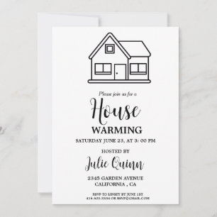 Modern Minimalist House warming Party  Invitation