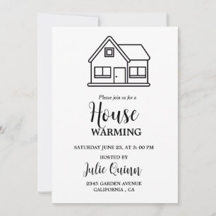 Modern Minimalist House warming Party  Invitation