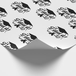 Modern Minimalist I did it Graduation Wrapping Paper
