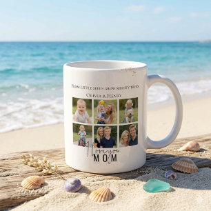 Modern Minimalist "I Love You Mom"  Photo Collage Coffee Mug