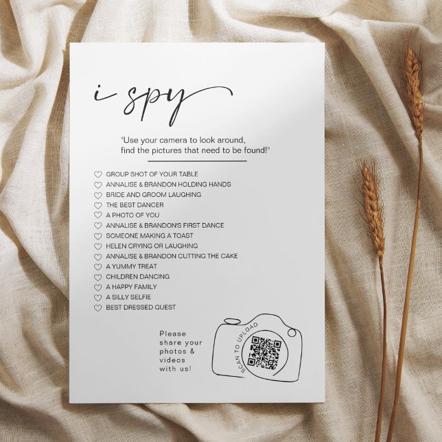 Modern Minimalist I spy wedding game Share photos  Program (Creator Uploaded)