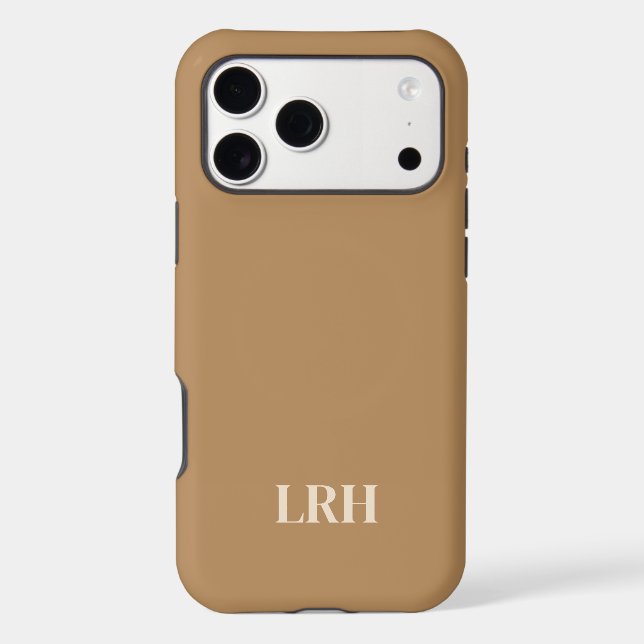 Modern Minimalist Initial Camel Brown Monogram  (Back)