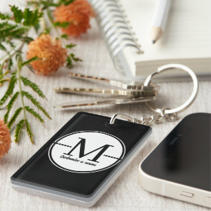 Modern Minimalist Initial Monogram Acrylic Keychai Keychain