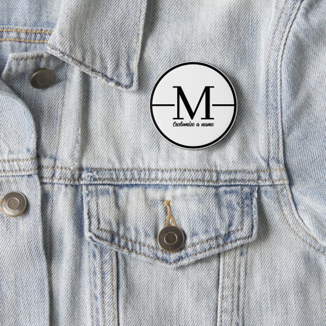Modern Minimalist Initial Monogram Custom Name Pin (In Situ)