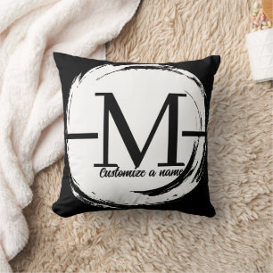 Modern Minimalist Initial Monogram Custom Throw Pi Pillow