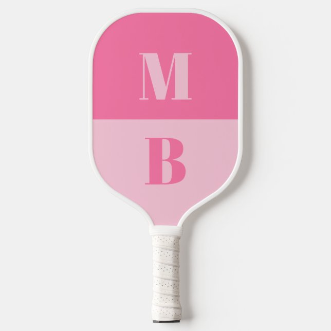 Modern Minimalist Initial Monogram Pickleball Paddle (Front)
