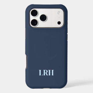 Modern Minimalist Initial Navy Blue Monogram