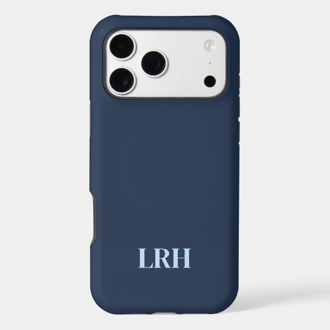 Modern Minimalist Initial Navy Blue Monogram  (Back)