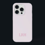 Modern Minimalist Initial Pink Monogram  iPhone 15 Pro Case<br><div class="desc">You know sophistication and style and simplicity is often the exact thing you need. Designed for the discerning taste of the modern minimalist, this accessory is a fusion of timeless elegance and contemporary functionality. The neutral colour palette complements any ensemble, effortlessly accompanying your look from day to night. Let us...</div>
