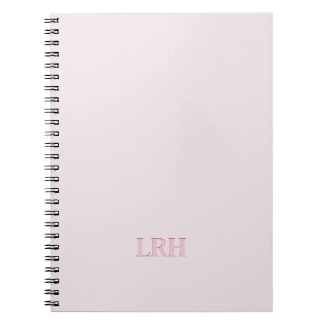 Modern Minimalist Initial Pink Monogram  Notebook (Front)