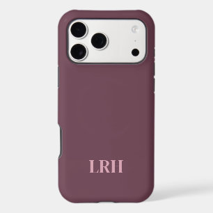Modern Minimalist Initial Plum Maroon Monogram 