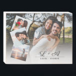 Modern minimalist initials 4 photos love wedding wooden box sign<br><div class="desc">Modern chic minimalist initials 4 photos wedding ,  perfect wedding keep sake for the newly weds.</div>