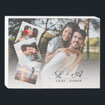 Modern minimalist initials 4 photos love wedding wooden box sign<br><div class="desc">Modern chic minimalist initials 4 photos wedding ,  perfect wedding keep sake for the newly weds.</div>
