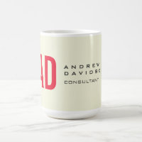 Modern Minimalist Initials Red Monogram Beige