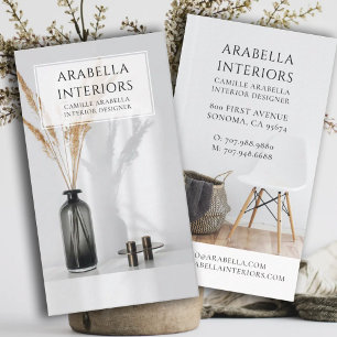 Modern Minimalist Interior Designer Business Card