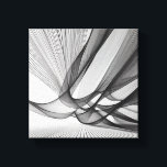 Modern Minimalist Intertwined Line Art - Abstract  Canvas Print<br><div class="desc">A sophisticated minimalist digital artwork featuring a complex web of flowing, intertwined black lines that create a dynamic sense of movement and 3D depth. The composition showcases an elegant play of transparency and overlapping curves against a clean white background, mimicking digital silk or a futuristic structural net. This piece is...</div>