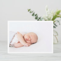 Modern Minimalist Introducing Baby Photo Birth