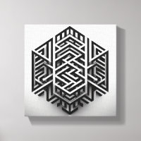 Modern Minimalist Isometric Labyrinth - Abstract 3