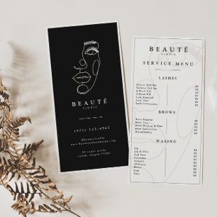 Modern Minimalist Ivory/Black Lash & Brow Menu