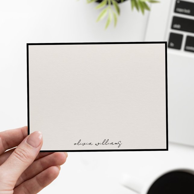 Modern Minimalist Ivory Calligraphy Monogram Card (Creator Uploaded)