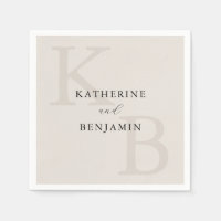 Modern Minimalist Ivory Monogram Wedding