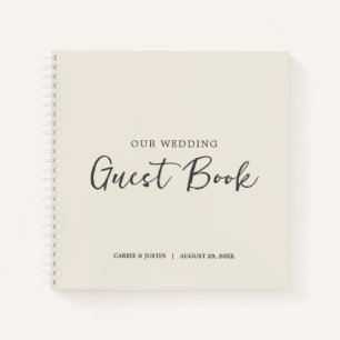 Modern Minimalist Ivory Wedding Guest Book