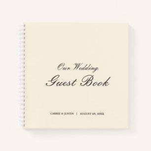 Modern Minimalist Ivory Wedding Guest Book