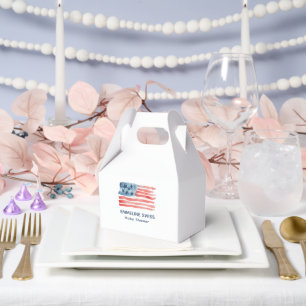 Modern & Minimalist July 4th Watercolor Flag Favor Box