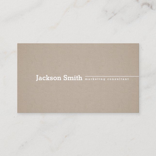 Modern minimalist kraft custom professional busine business card (Front)