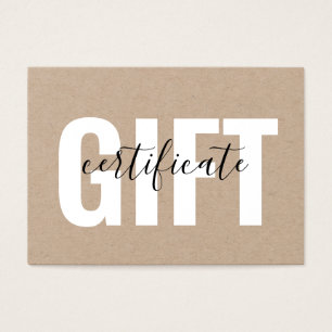Modern Minimalist Kraft Voucher Gift Certificate