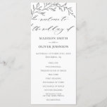 Modern Minimalist Laurel Branch Wedding Program<br><div class="desc">Designed to co-ordinate with our Minimalist Haute Laurel wedding collection, this elegant wedding program features an elegant modern line art laurel and chic typography. Personalize it with your own details easily and quickly, simply press the customise it button to further re-arrange and format the style and placement of the text....</div>